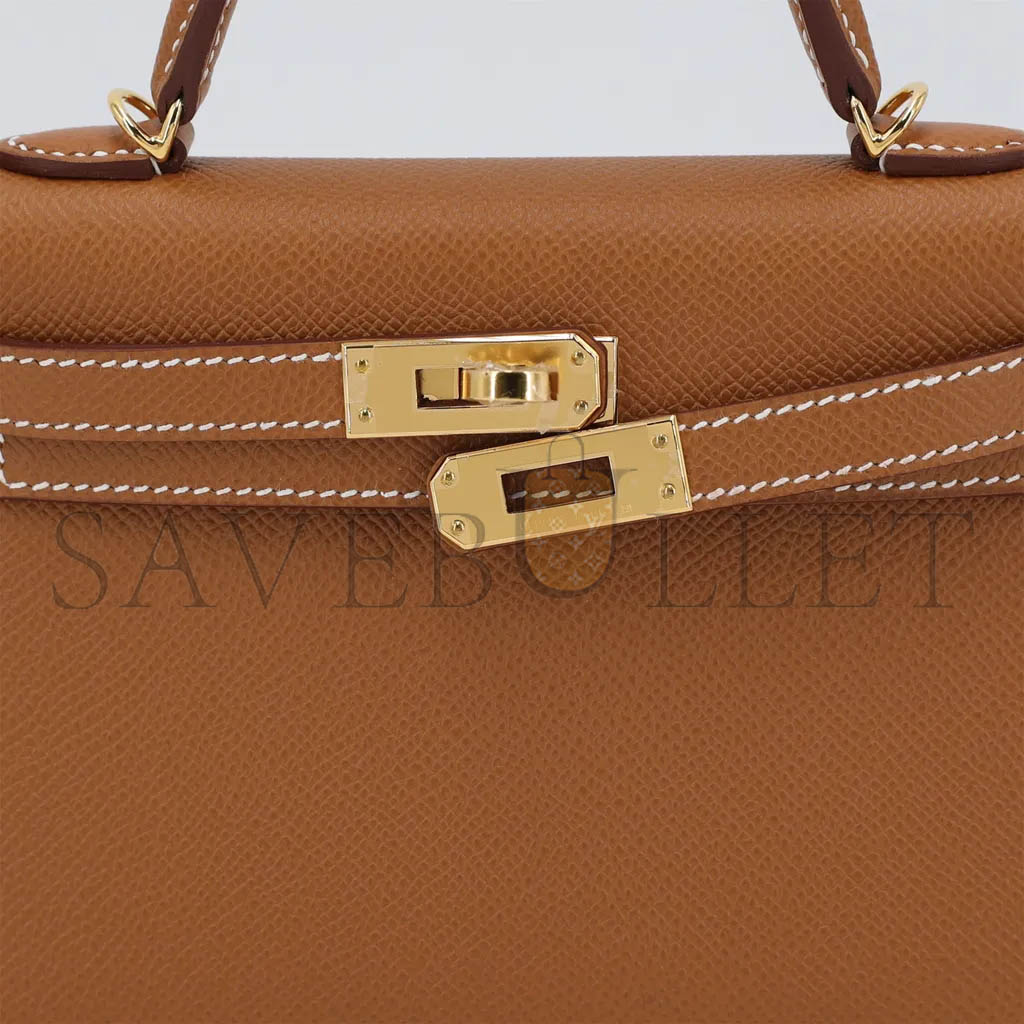 h**mes mini kelly second generation G01den brown gold epsom (19*12*5.5cm)